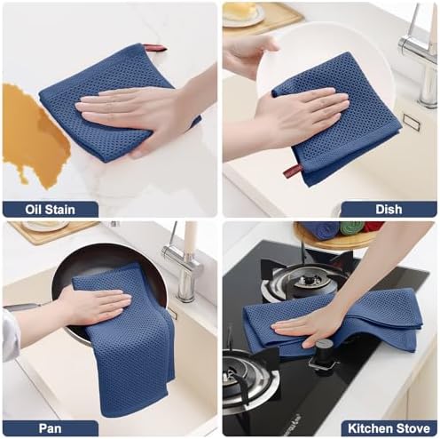 Homaxy 10 Pack 100% Cotton Kitchen Towels and Dishcloths Set - Image 5