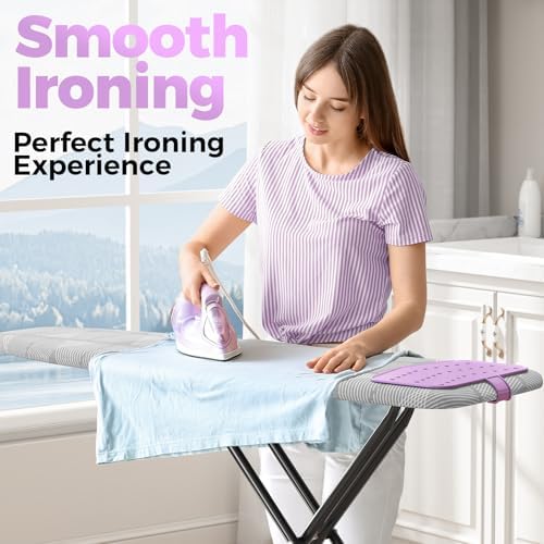 KINGBOARD Ironing Board with Silicon Iron Mat, Heavy Duty Leg 13x43 Grey - Image 3