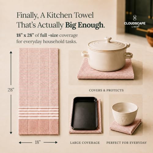 CLOUDSCAPE Premium Cotton Kitchen Towels Set of 6 - Image 3