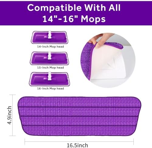 16.5" Microfiber Mop Pads Refills, 3 Pack Reusable Replacement Heads​​ - Image 3