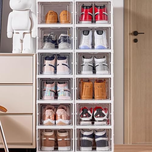 Foldable Shoe Rack, No Assembly Stackable Shoe Storage Box - Image 2
