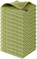 Homaxy 100% Cotton Terry Kitchen Dish Cloths, 12 Pack, Olive Green by Homaxy