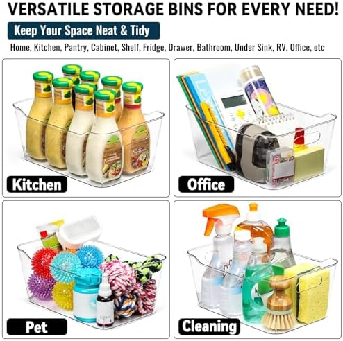 12 PACK Multi-Use Clear Plastic Storage Bins - Image 6