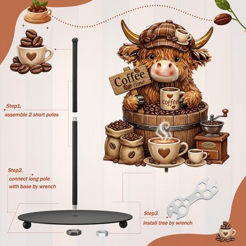 Chunful Coffee Highland Cow Paper Towel Holder Coffees Kitchen Decor Farmhouse - Image 5