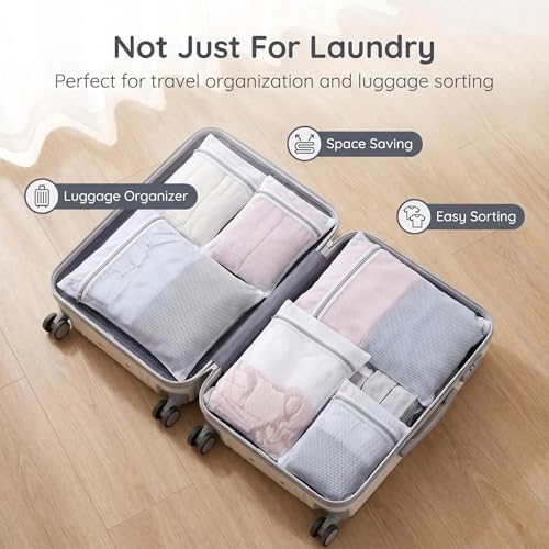 6-Pack Honeycomb Zipper Laundry Bags, Durable Mesh Wash Bags - Image 6