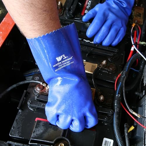 Wells Lamont PVC Chemical Resistant Gloves, Textured Grip, Gauntlet Cuff - Image 4