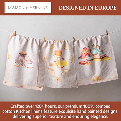 Maison d' Hermine Kitchen Towels Set of 3 100% Combed Cotton 27.50"x20" - Image 3