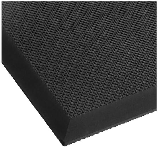 Anti-Fatigue Floor Mat, 3' x 5', 3/4" Thick, Black, Grease-Resistant Nitrile Rubber, Non-Slip