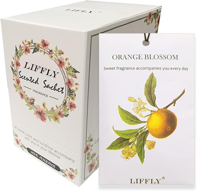 14 Packs Orange Blossom Scented Sachets fit Drawer and Closet Home Fragrance by LIFFLY