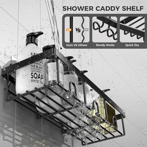 Shower Shelves, Adhesive Shower Caddy Storage Organizer 4-Pack - Image 4