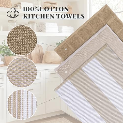 Homaxy 3 Pack Cotton Terry Premium Kitchen Towels, 18 x 28 in - Image 2
