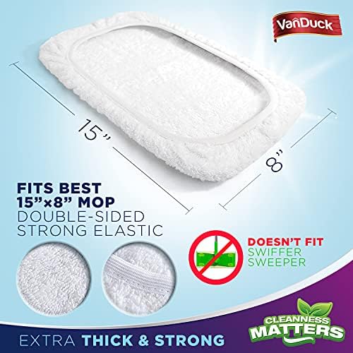 VanDuck 100% Cotton Terry Mop Pads 15x8 Inches - Image 2