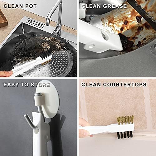 2pcs Kitchen Gas Stove Cleaning Brass Wire Brush Putty Scraper Rust Grease - Image 4