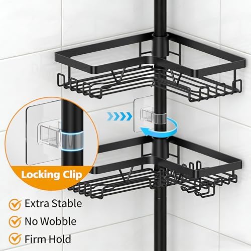 KEGII Black Shower Caddy Tension Pole - Image 3