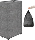 DOKEHOM 29" Enlarged Slim Rolling Laundry Basket Hamper on Wheels by DOKEHOM