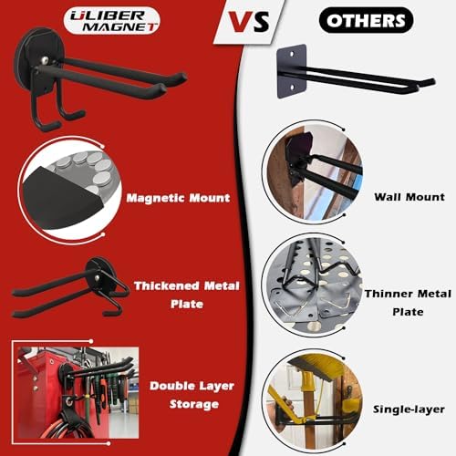 ULIBERMAGNET Double Layer Magnetic Hooks, Heavy Duty Magnetic Storage Hooks - Image 2