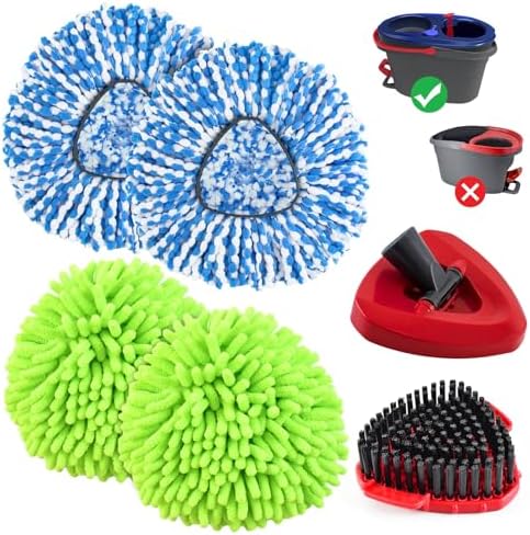 6 Pack Mop Heads Replacements for O Cedar, Spin Mop Replacement Head for OCedar by Heuihm