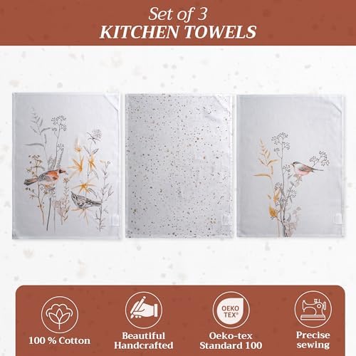Maison d' Hermine Kitchen Towels Set of 3 Reusable 100% Cotton 27.50" x 20" - Image 2