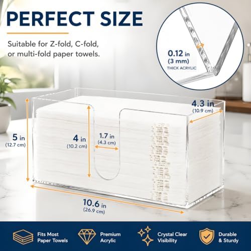 ZAVOOS 2 Pack Acrylic Paper Towel Holder, Suitable - Image 2