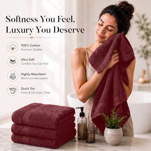 DAN RIVER 600 GSM Cotton Large Bath Towels Set of 4, 27 x 54 Inches - Image 6