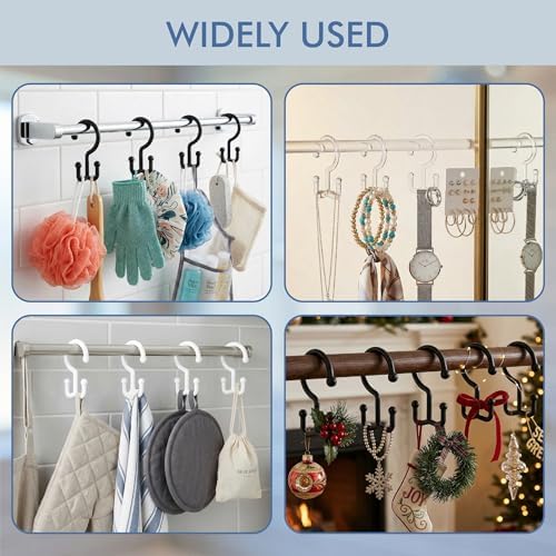 Bathway White Plastic Double Shower Curtain Hooks, 12 Bathroom Shower Rings - Image 6