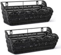 2 Pack Adhesive Plastic Wicker Hanging Storage Basket Scalloped Edge by DINGTAI