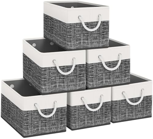 Fab totes Storage Bins 6-Pack, Foldable Storage Baskets by Fabtotes