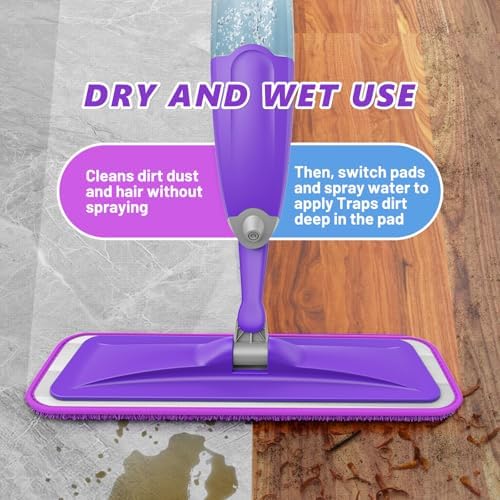 HOMTOYOU Spray Mops for Floor Cleaning: Wet Mop for Hardwood Tile Wood - Image 4