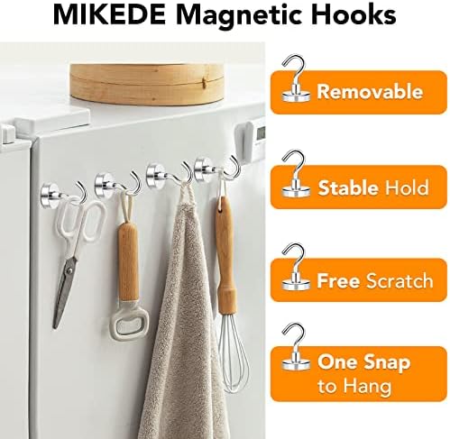 MIKEDE Magnetic Hooks 50Lbs+ Heavy Duty Magnet Hook - Image 2