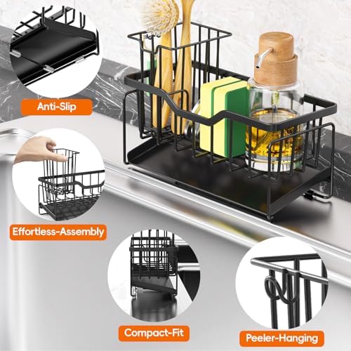 StorageRight Sponge Holder for Kitchen Sink, Stainless Sink Caddy Organizer - Image 2