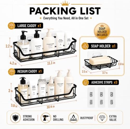 OMAIRA 3-Pack Shower Caddy - Image 2