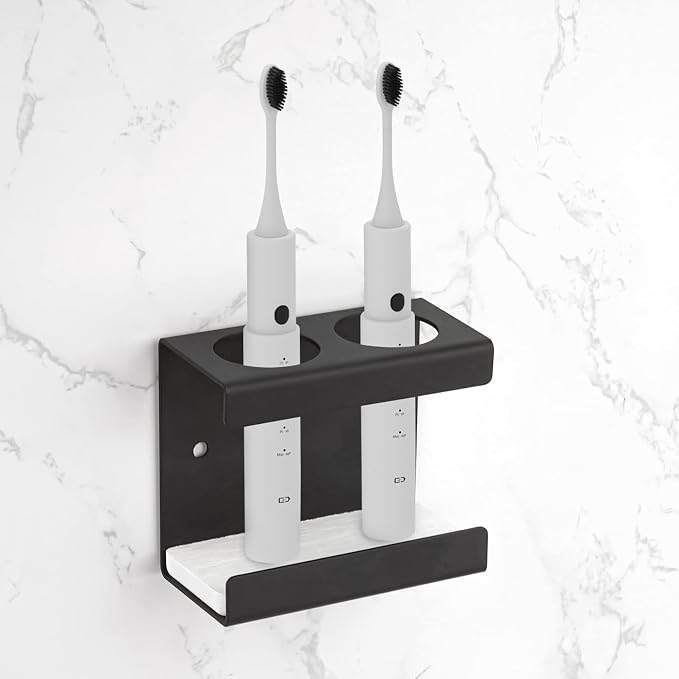 Adorila Electric Toothbrush Holder Wall Mount 2-Slot, Stainless Steel, Fits by Adorila