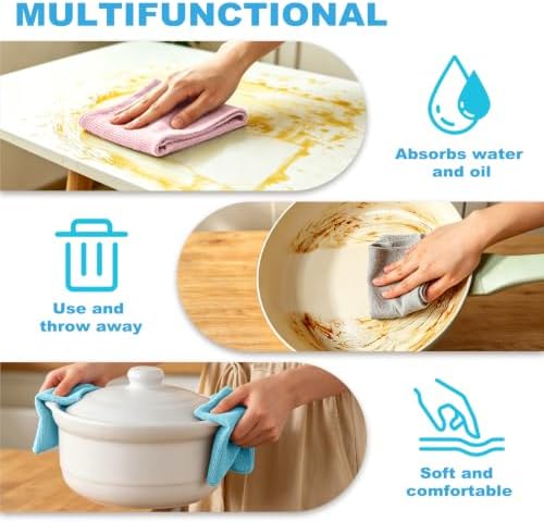 Puomue 165 Pack Microfiber Cleaning Cloth Roll, Tear Away Reusable Towels - Image 5