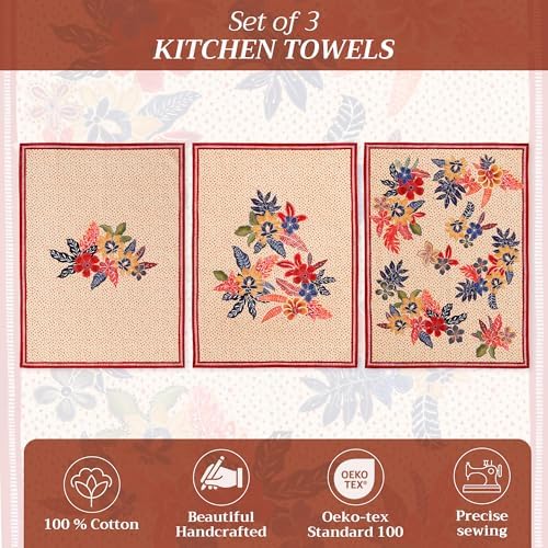 Maison d' Hermine Kitchen Towels Set of 3 Reusable 100% Cotton 27.50" x 20" - Image 2
