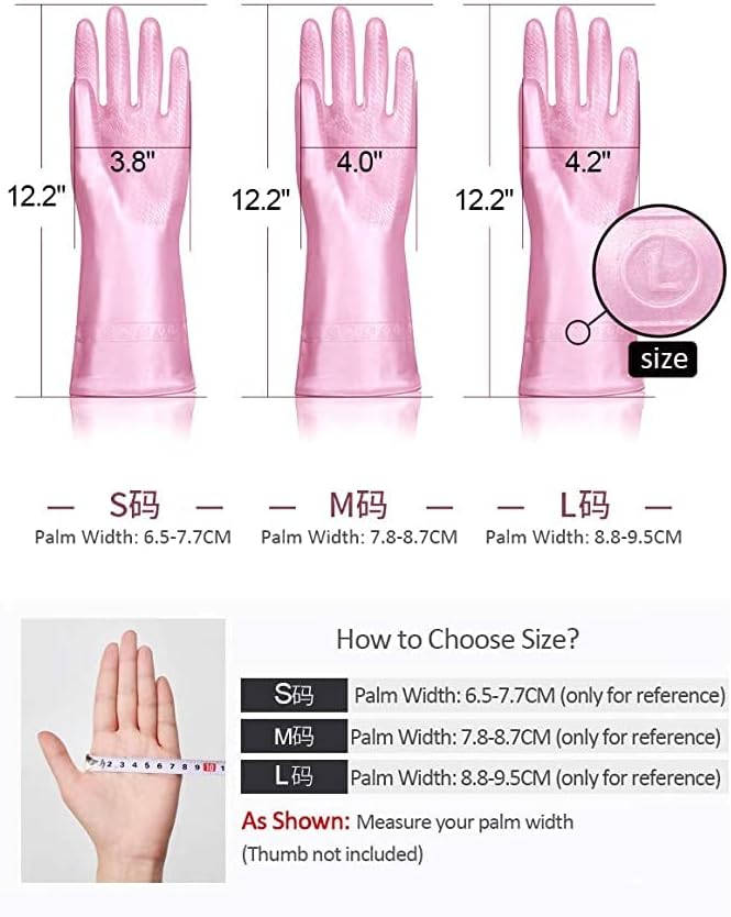 Alimat PluS Kitchen Gloves Latex Free, Cotton Flock Liner, 2 Pairs, Small | - Image 2
