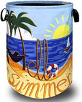 Funny Summer Laundry Basket Oxford Cloth Foldable Hamper 18.9x16.5 Inch by SELIONLIKN
