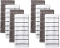 KitchenAid Albany Kitchen Towel 8-Pack Set, Charcoal Grey/White by KitchenAid