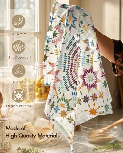 Miss Adola 2 Pack 150GSM Flour Sack Kitchen Towels, Starburst Design - Image 3
