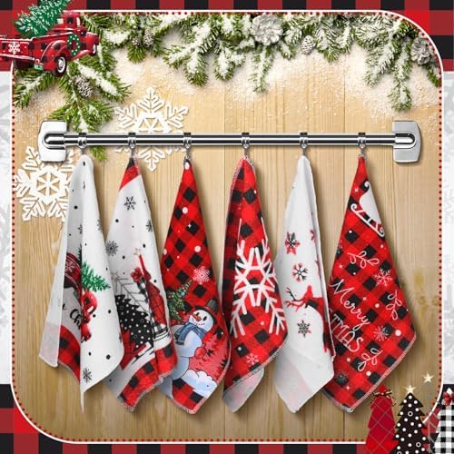 Mindsoft 36 Pcs Christmas Reusable Paper Towels Rolls Washable Bulk Christmas - Image 6