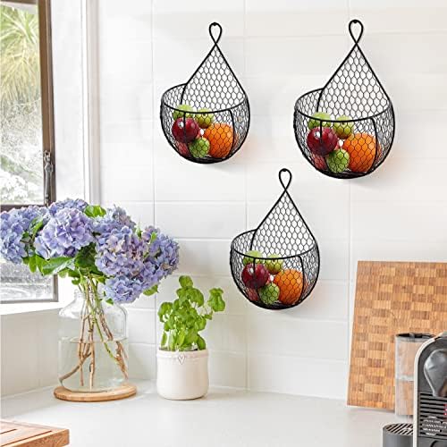 ERYTLLY Metal Fruit And Vegetable Storage Hanging Basket Wall Mounted, Hanging - Image 6