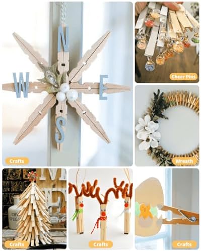 Large Clothes Pins Wooden Clothespins, 4 Inch 48 Pack Heavy Duty Outdoor Pegs - Image 5
