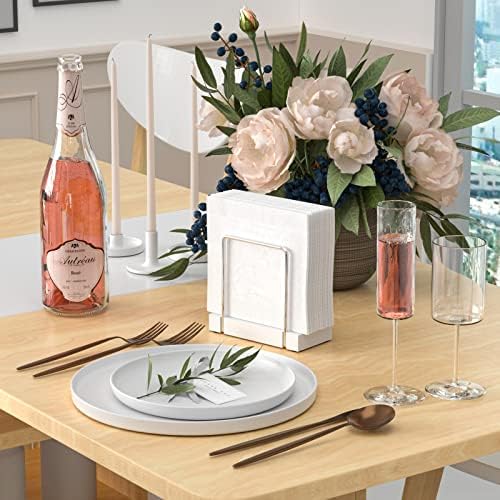 Wican Napkin Holder for Table, Bamboo Iron Standing Napkin Dispenser - Image 2