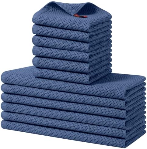 Homaxy 12 Pack 100% Cotton Kitchen Towels and Dishcloths Set by Homaxy