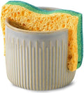 Ceramic Sponge Holder for Kitchen Sink, Scrub Sponge Dish Rack, Farmhouse by Seyatoo