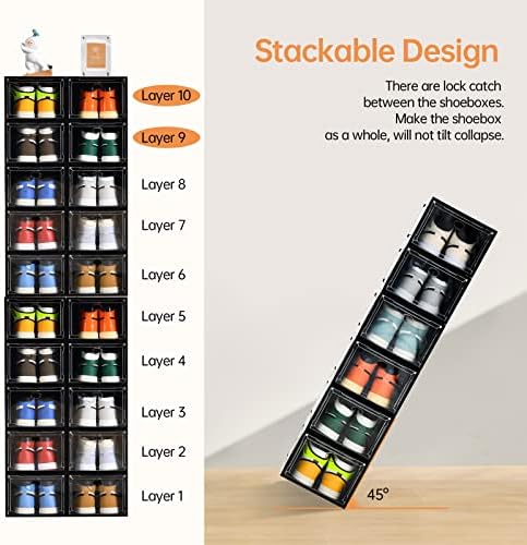 12 Pack Shoe Storage, Stackable Shoe Organizer - Image 4
