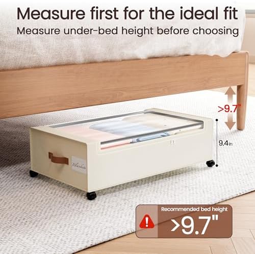 Yecaye 82L Under Bed Storage Containers, Fits 9.4" Under Bed, 2 Pack - Image 3