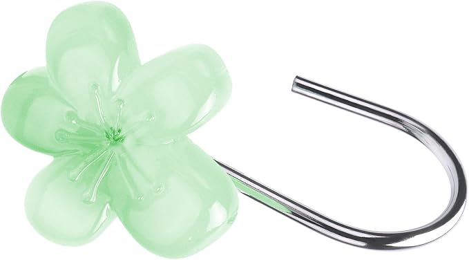 Cute Flower Shower Curtain Hooks, Glow in The Dark, Pretty Floral Themed - Image 2
