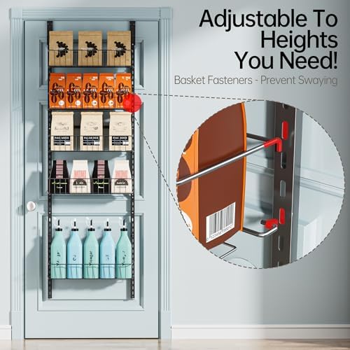 Delamu Adjustable Cabinet Door Organizer, 6 Tier Hanging Spice Rack - Image 2
