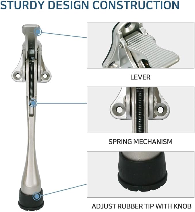 One Touch Kickdown Door Stopper, Door Holder, Heavy Duty Door Stops, Bottom of - Image 6