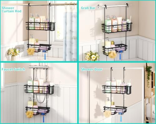 HapiRm Hanging Shower Caddy – For Renters & Small Bathrooms, Fits Shower - Image 4